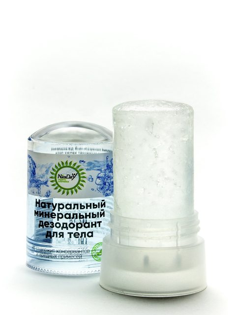 Натуральный кристаллический дезодорант для тела чистый, 60 г
