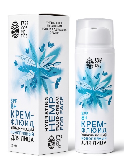 Крем-флюид конопляный для лица 1753 cosmetics, 50 мл