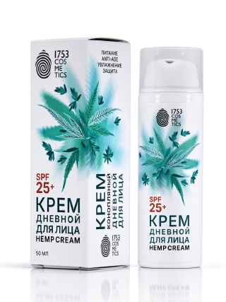 Крем конопляный для лица защита и уход SPF 25+ 1753 cosmetics, 50 мл